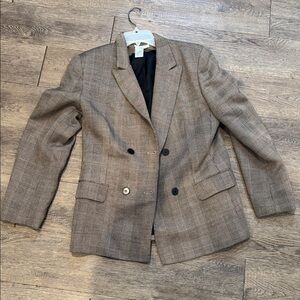 Talbots Brown Checkered Blazer